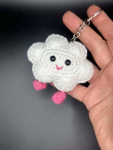 Crochet Cloud Keychain
